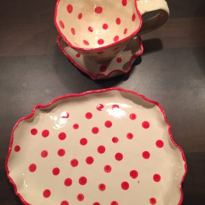sett med tre deler, kopp, skål, asjett